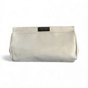 Jimmy Choo Fragrance Faux Snake Metallic Cream Clutch
